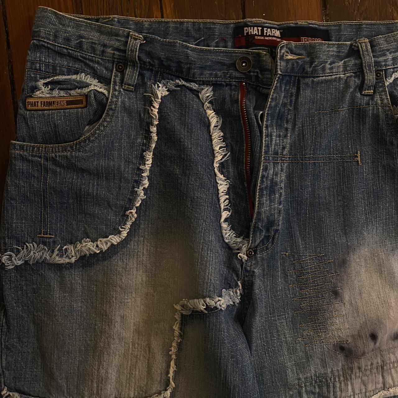 Vintage phat farm jeans super sick distressed rare... - Depop