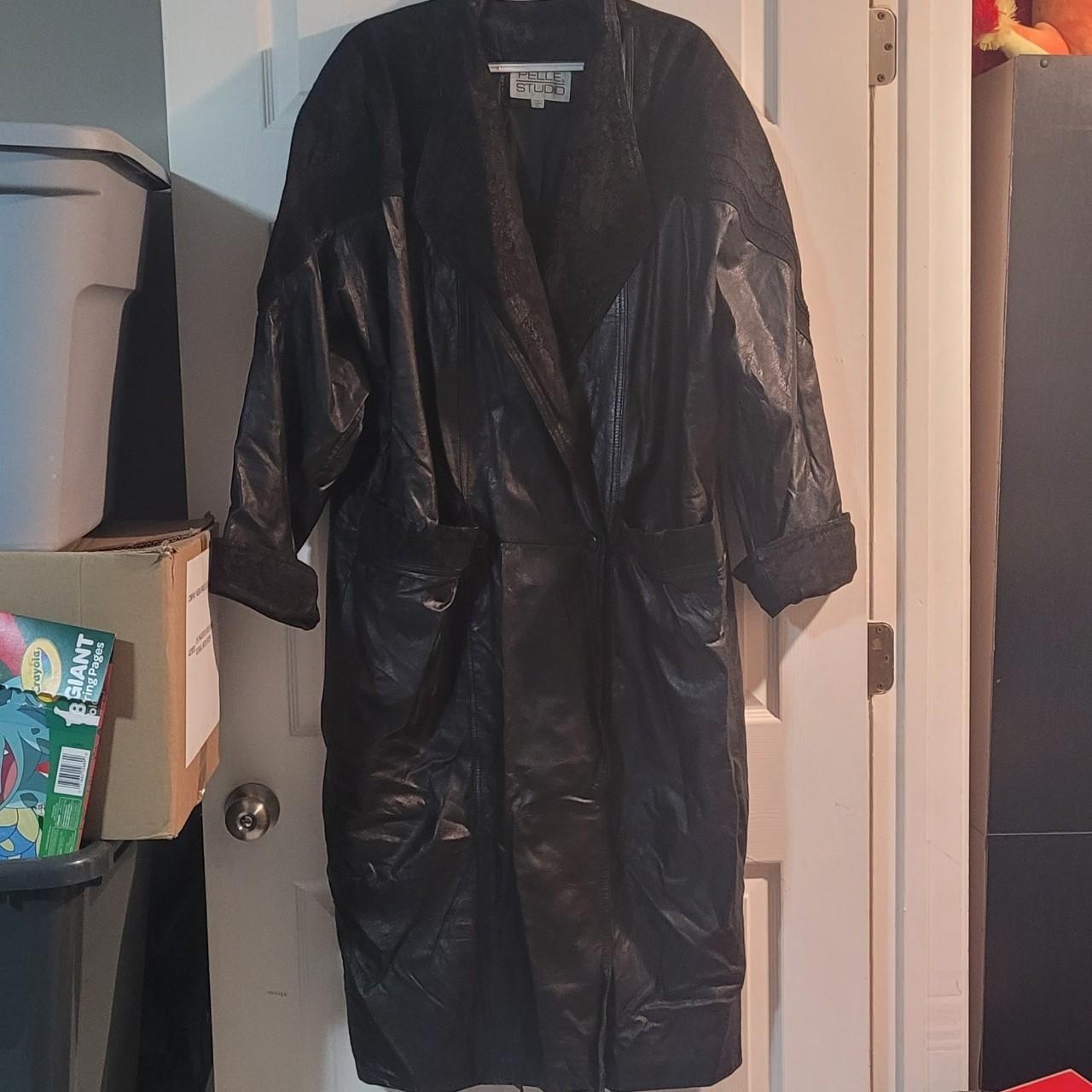 ️Vintage 80s women's leather trench coat ️ Brand is... - Depop