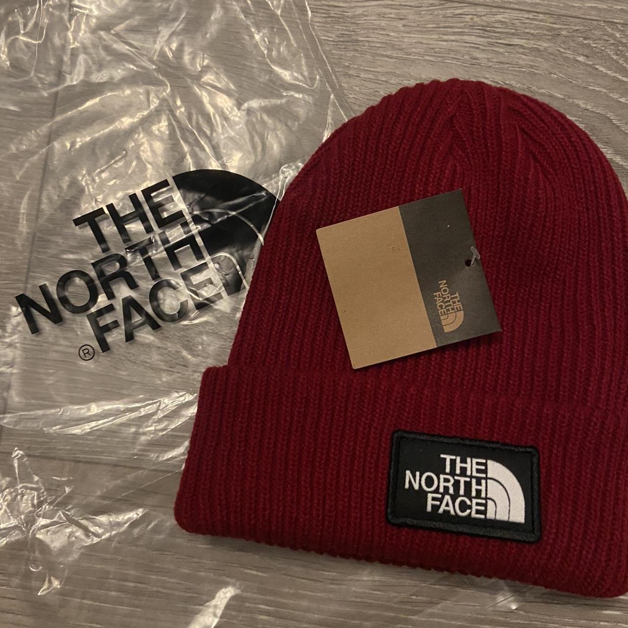 Red north face beanie New with labels attached... - Depop