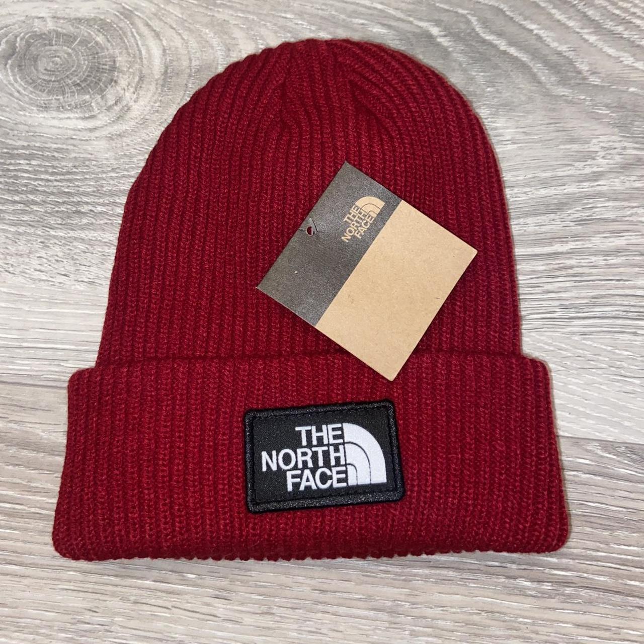 Red north face beanie New with labels attached... - Depop