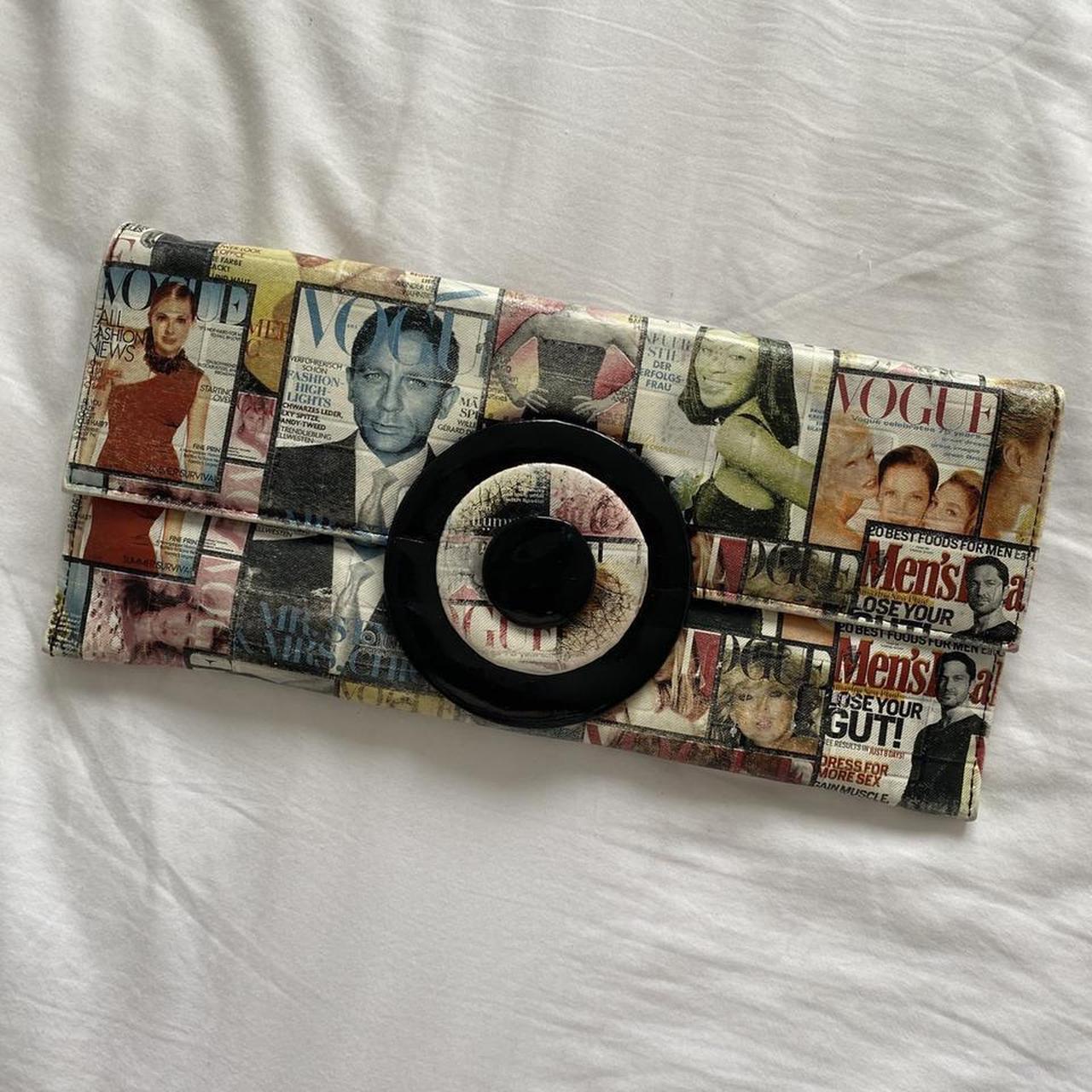 Unreal vintage Y2K newspaper collage print clutch... - Depop