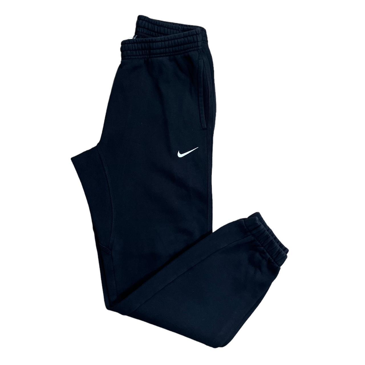 nike swoosh joggers black and white