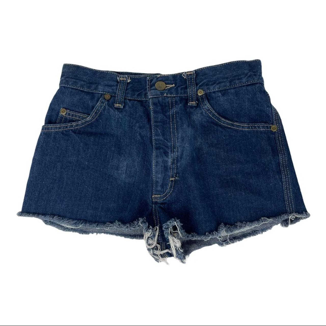 Vintage Lee high rise cutoff denim shorts, Good used... - Depop