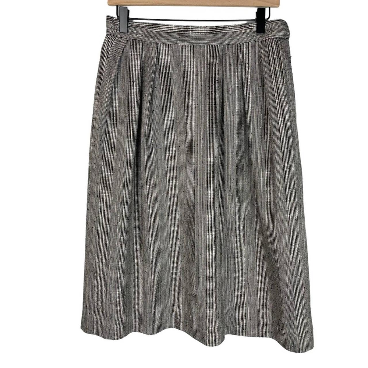 Vintage 80s Lord Isaacs wool blend plaid midi skirt... - Depop