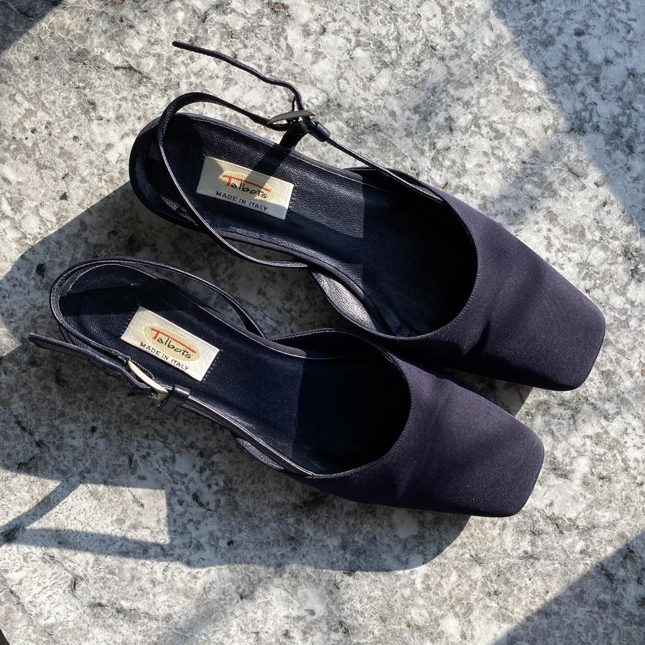 Talbots Women's Blue and Navy Balletshoes Depop