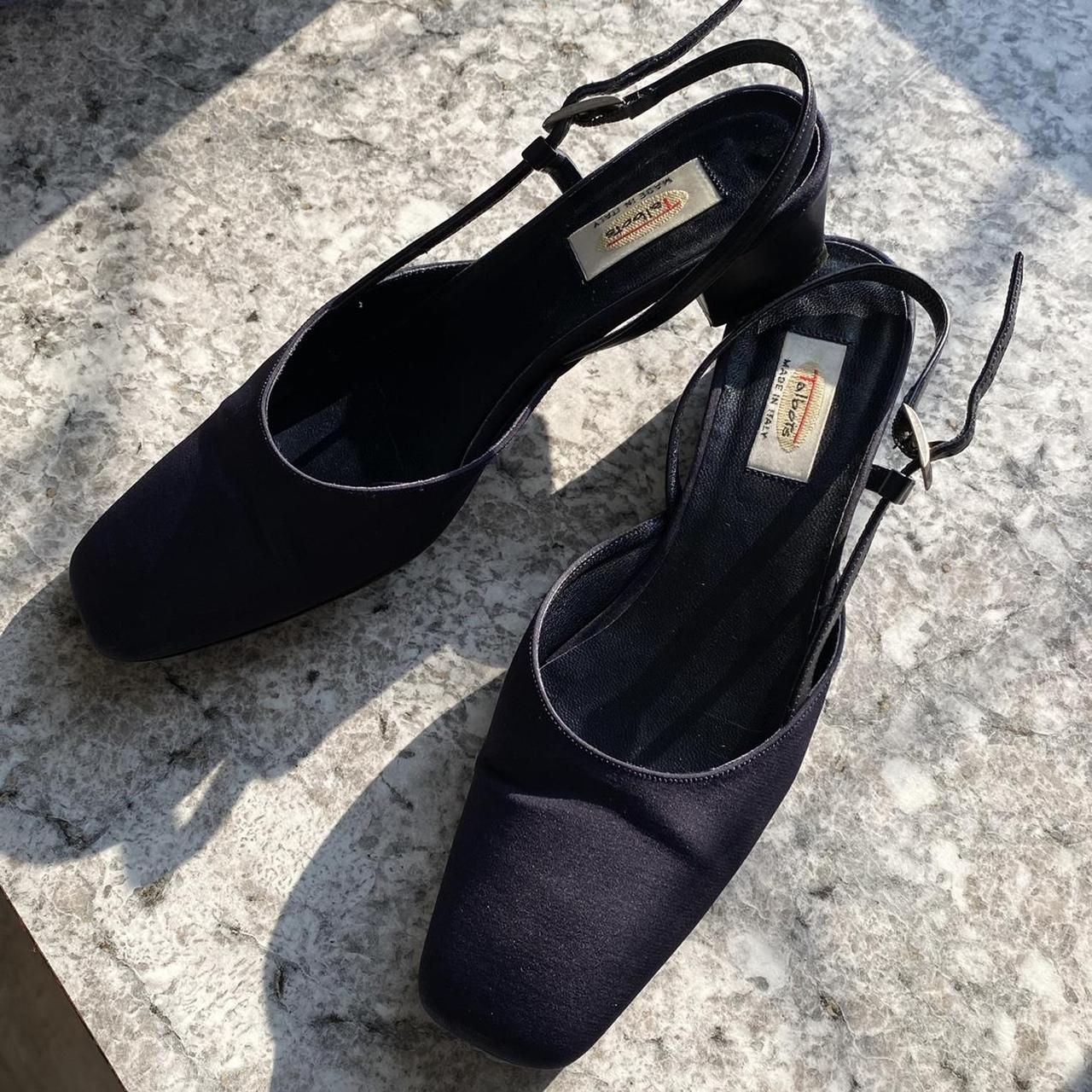 Talbots Women's Blue and Navy Balletshoes Depop