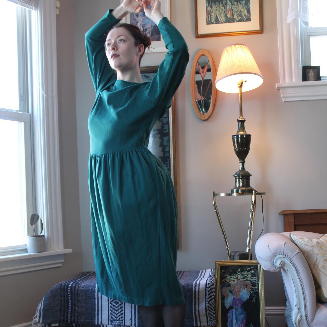 Cozy emerald sweatshirt dress by Lands End. I think