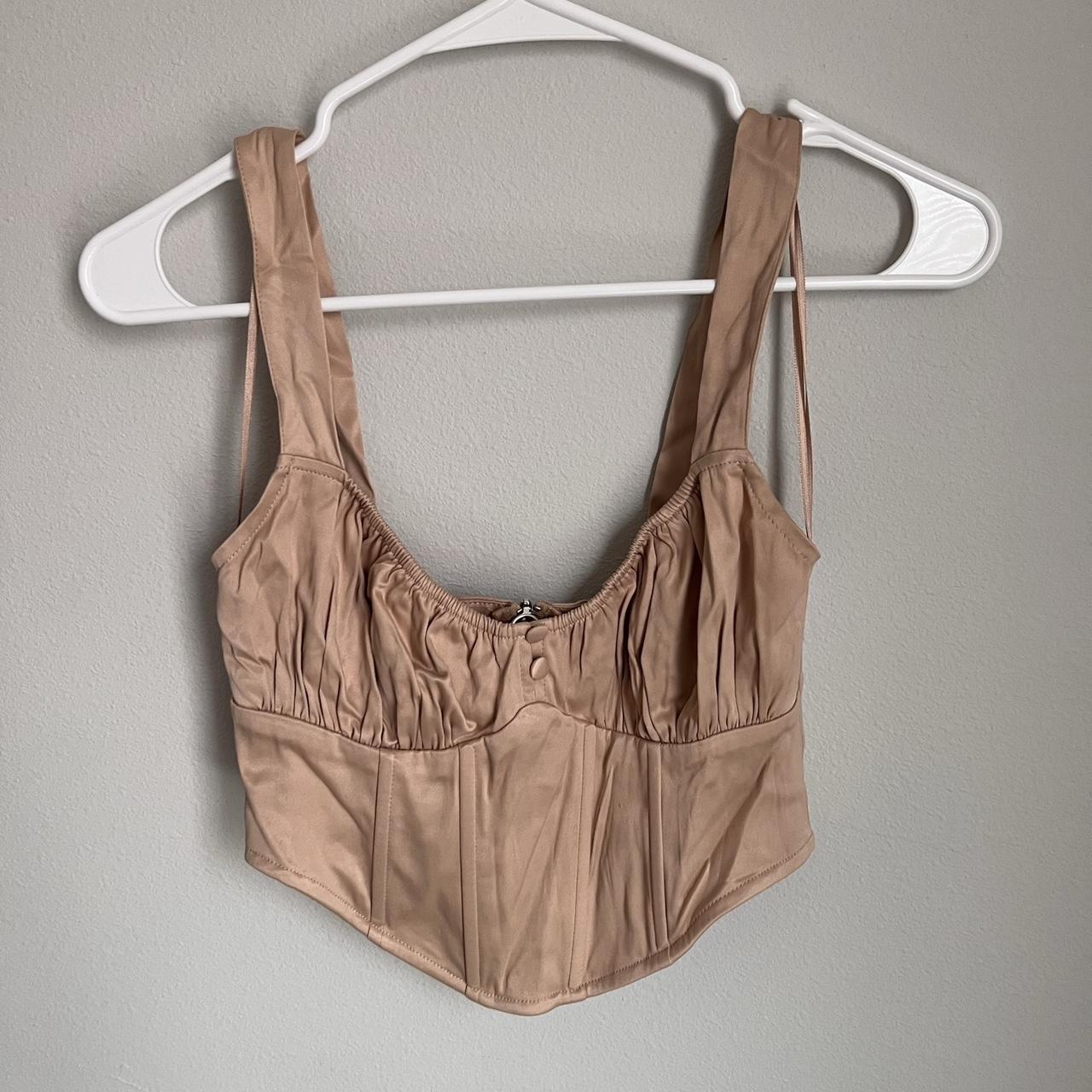 Zara Women's Tan Corset Depop