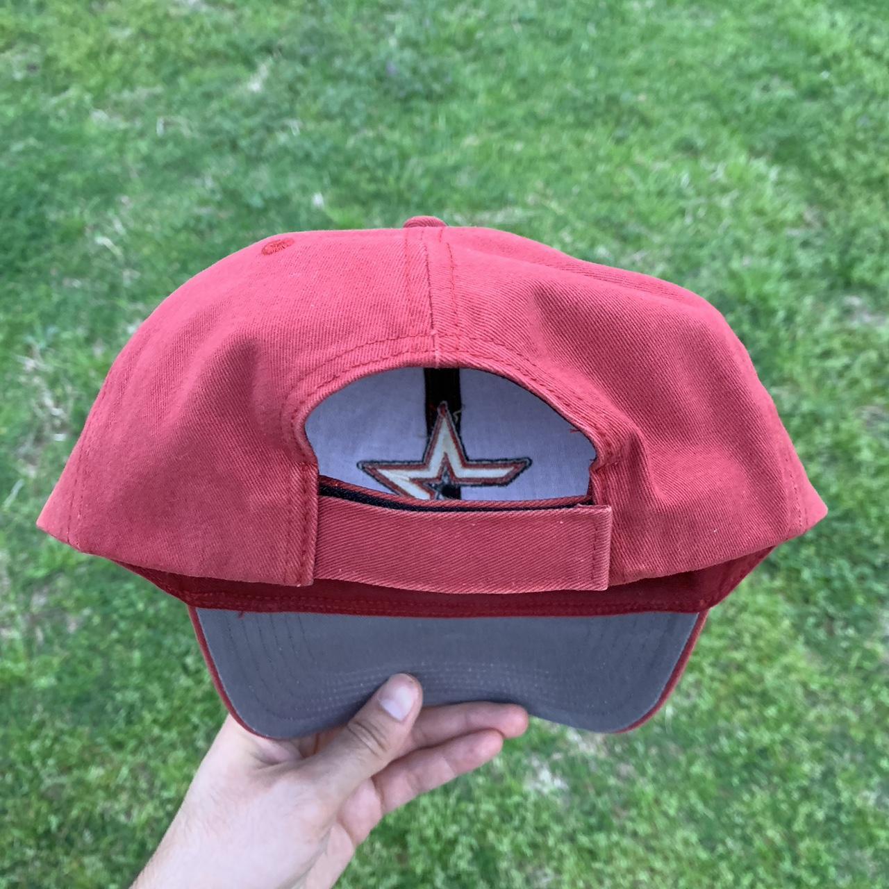 Men's Red and Cream Hat Depop