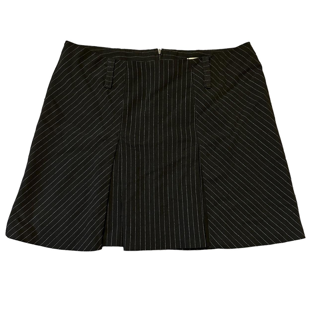 vintage y2k pleated pinstriped mini skirt! classic... - Depop