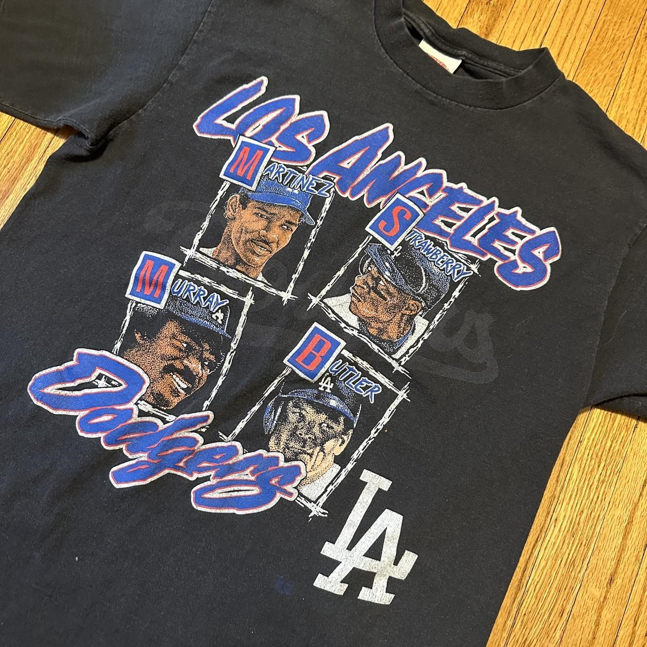 Small tan vintage dodgers tee shirt - Depop