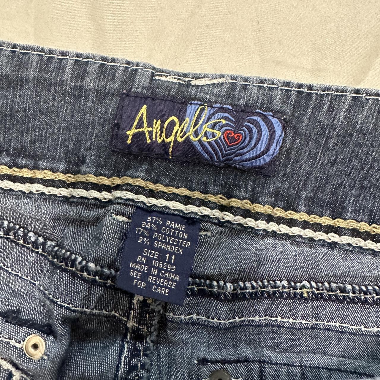 vintage y2k angels jeans low rise flared denim... Depop