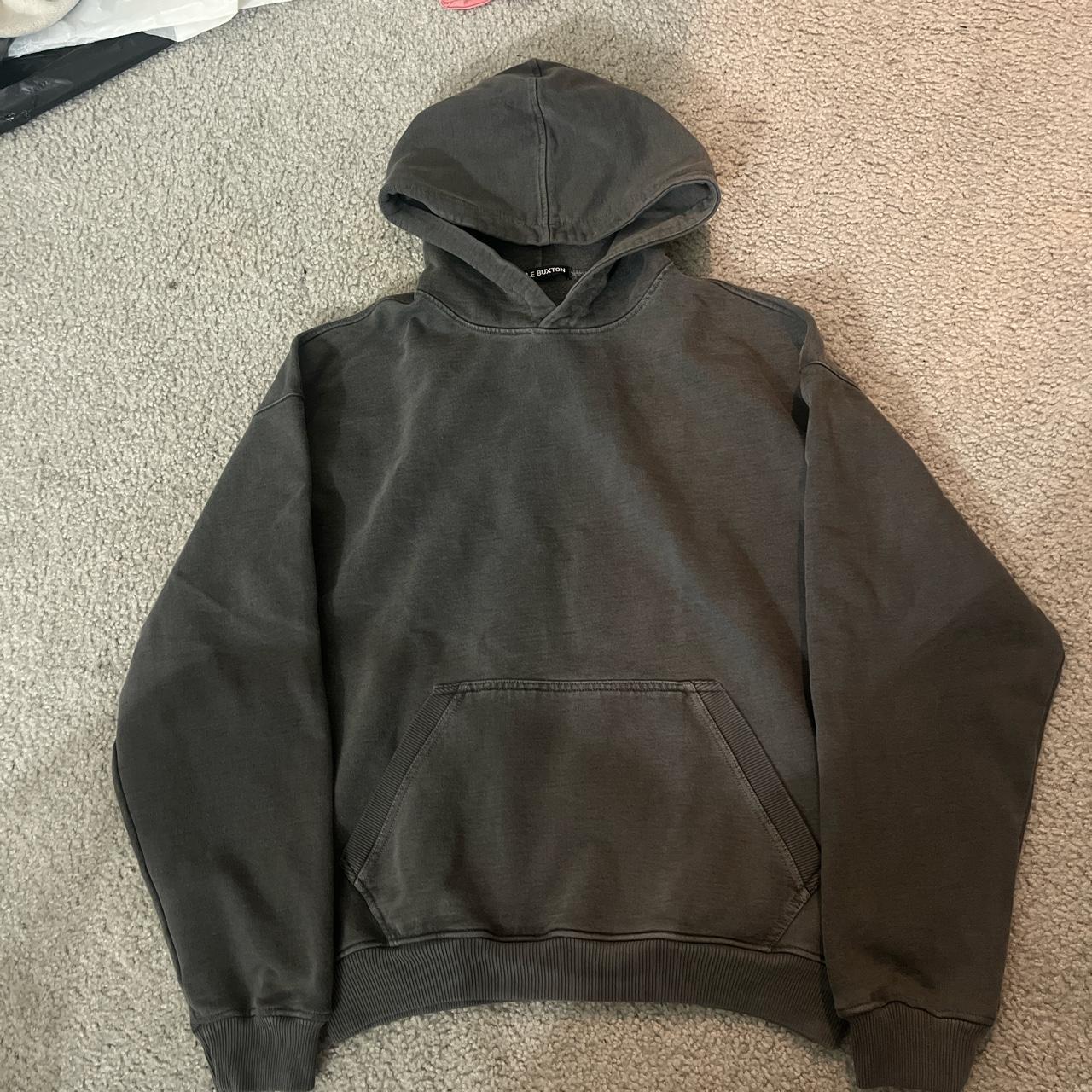 cole buxton warm up hoodie in washed black. size... - Depop