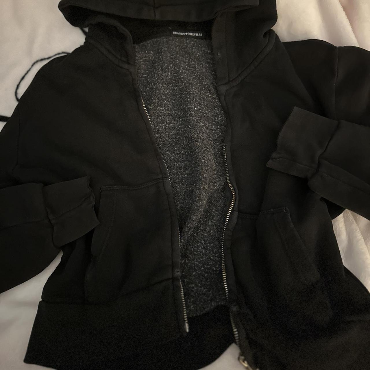 Black brandy-melville-crystal-hoodie - Depop