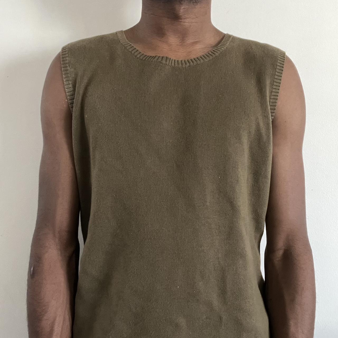 Jones Khaki Sleeveless Scoop Neck Tee Fits like a M - Depop