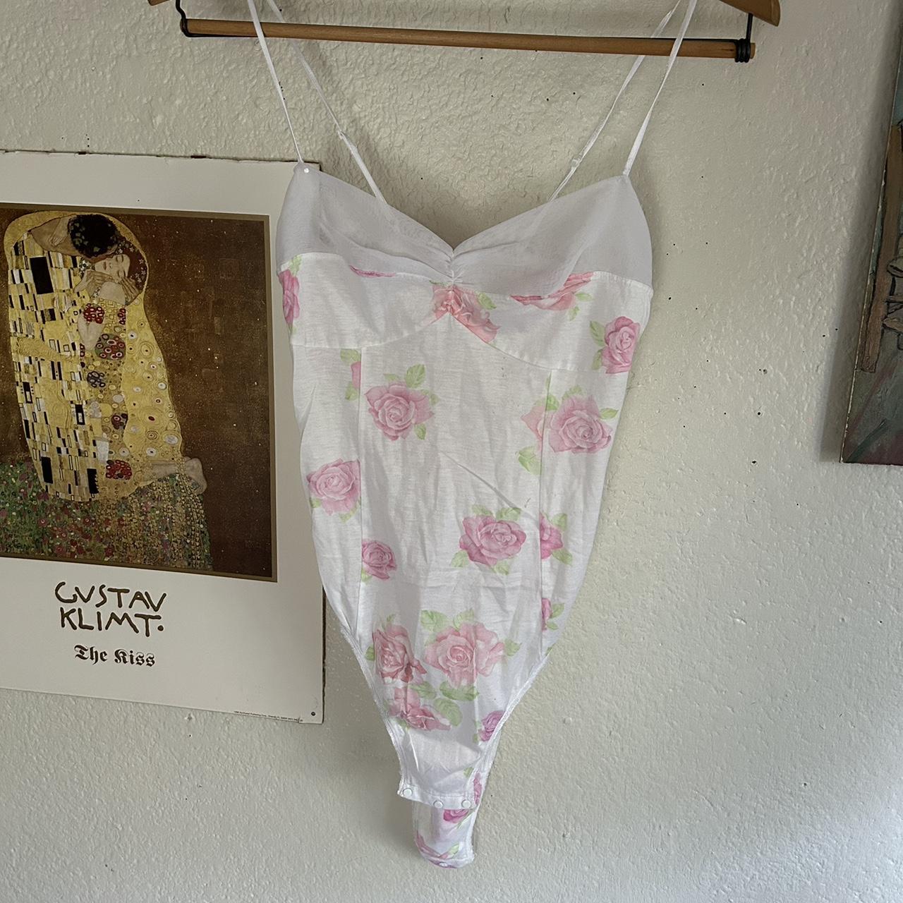 Vintage Dainty Bodysuit gorgeous cottagecore semi... - Depop