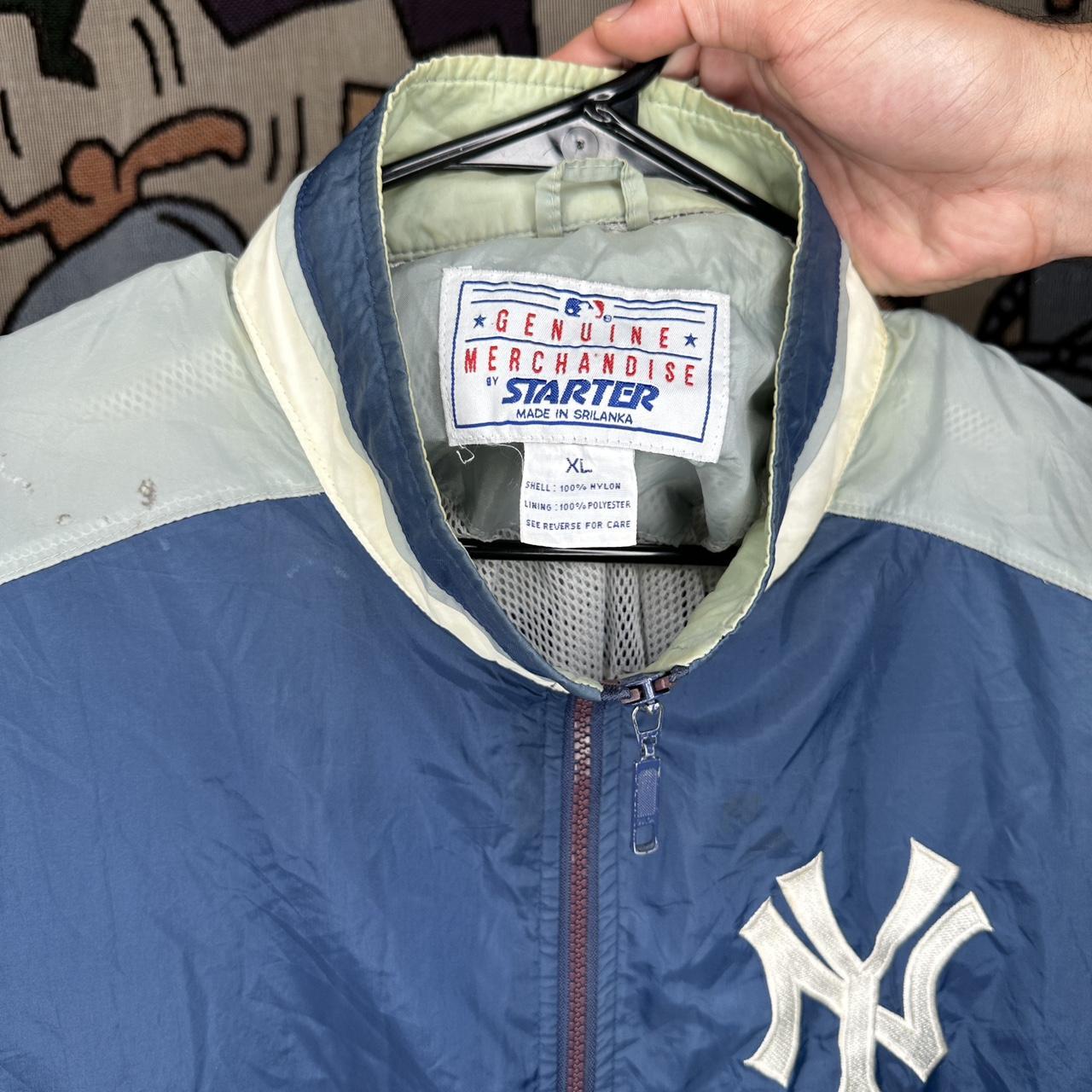 Vintage Starter New York Yankees puffer jacket in - Depop