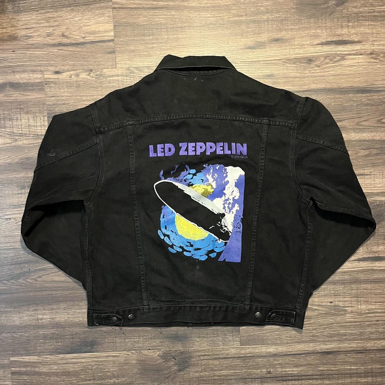 Vintage 90s Led Zeppelin Denim Jacket Zoso Rock Depop