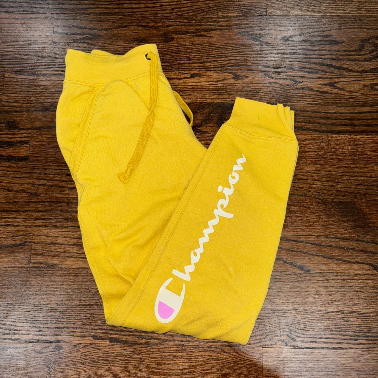 Champion yellow cheap sweatpants