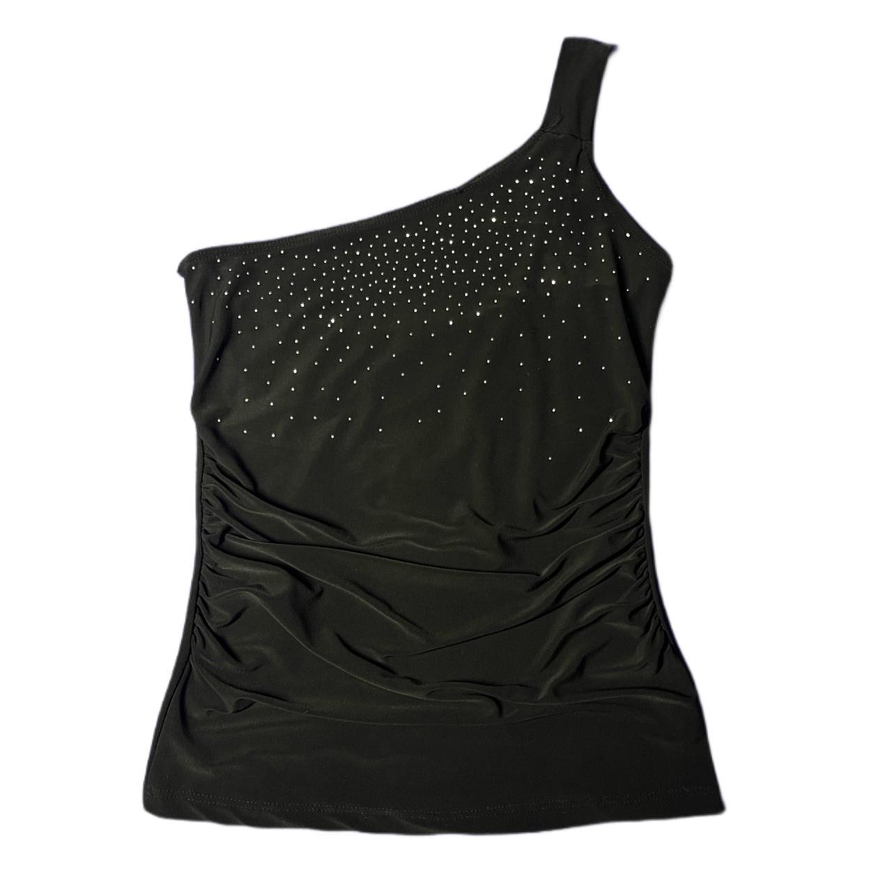 Papaya Women's Black and Silver Shirt Depop