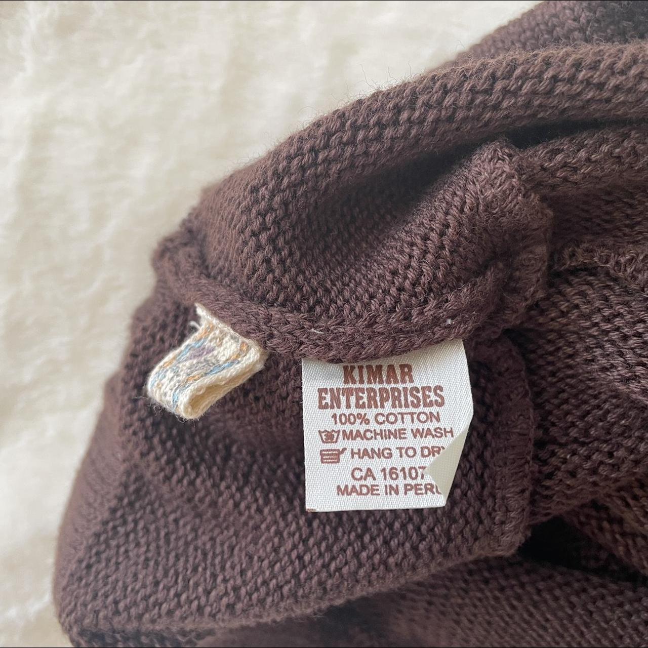 Super cute 100% cotton handmade knit brown skirt.... - Depop