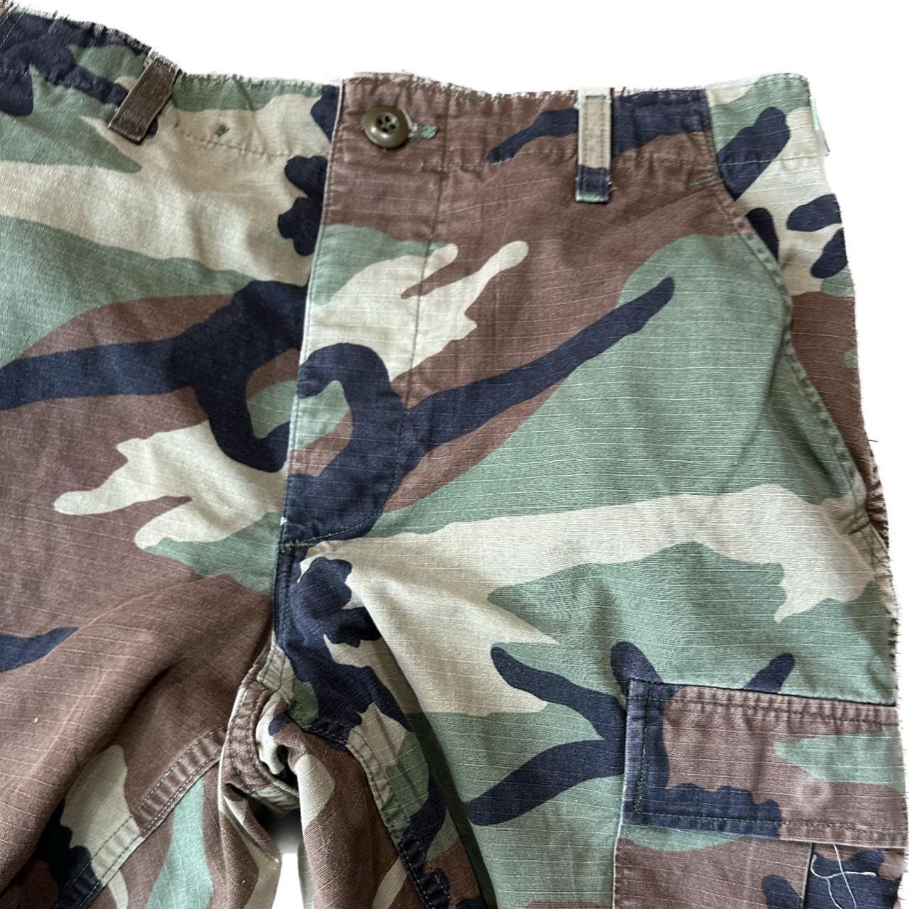 Reclaimed Vintage Men's Green and Brown Shorts | Depop