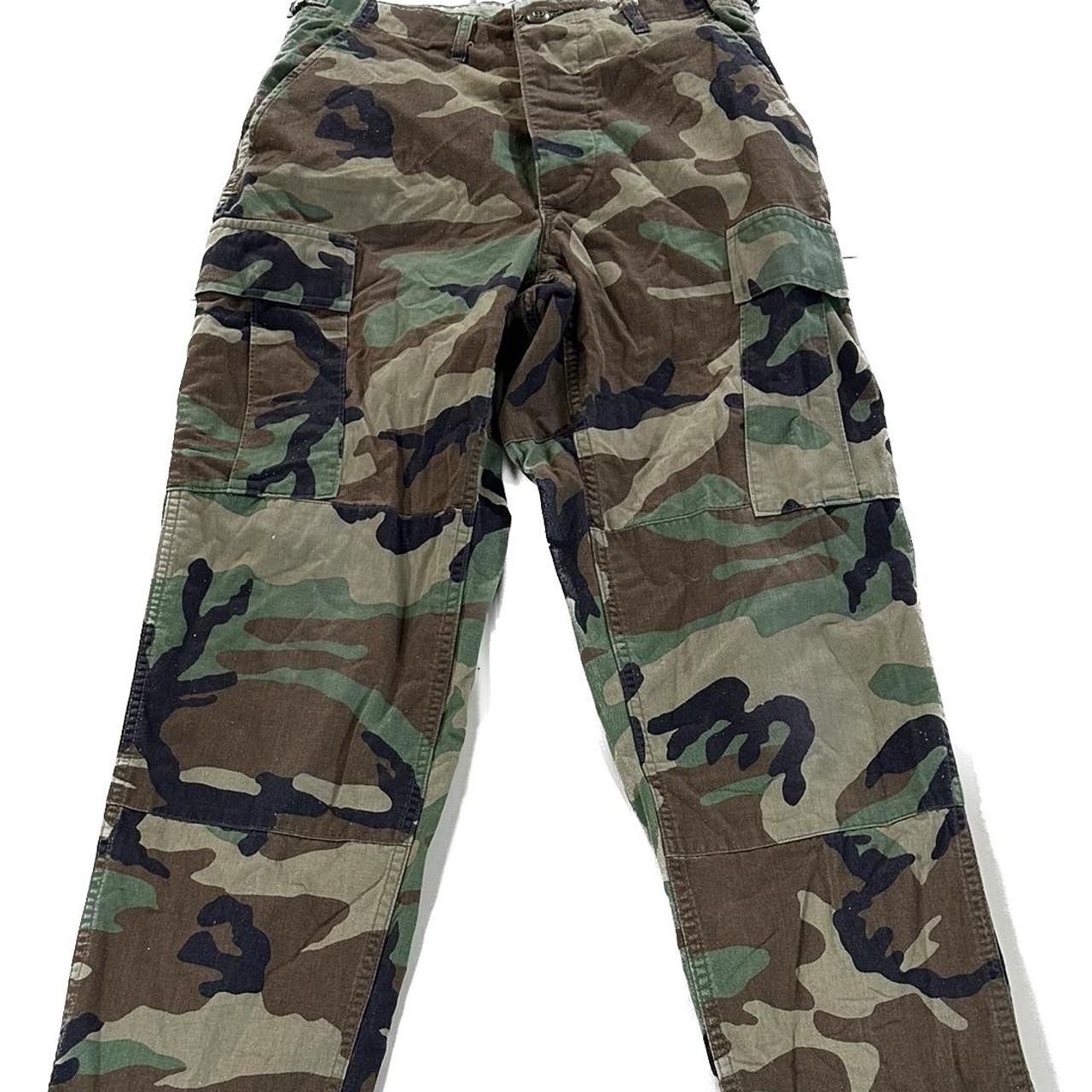 Camo Cargo Pants Woodland Green Multi Pocket 29x29 - Depop