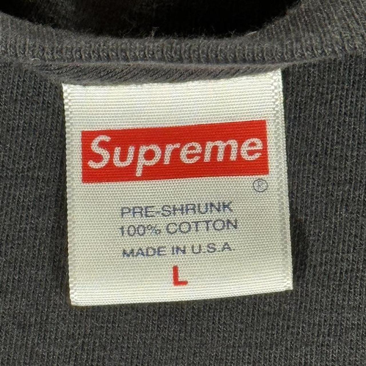 Supreme Shirt Black Large Logo Silver , Made In USA...