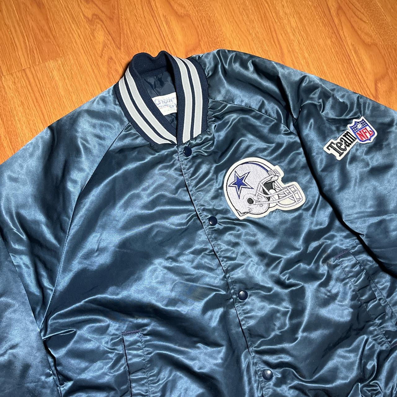 Start of Season Retro Satin Dallas Cowboys Blue and White Jacket