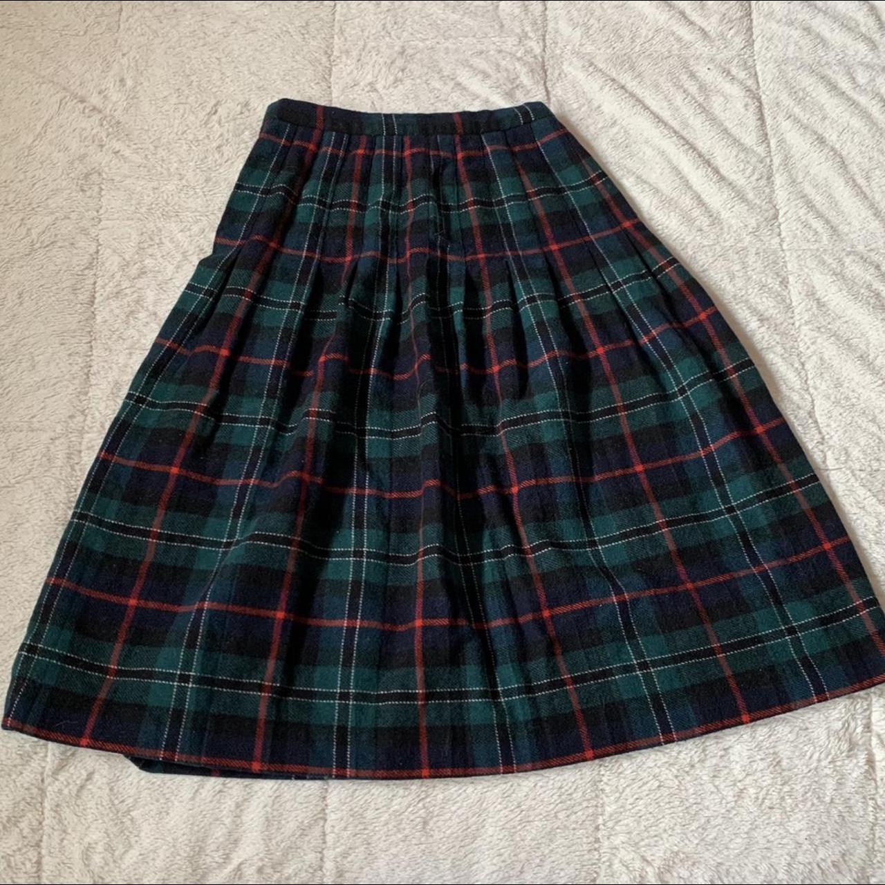 Women's Navy and Burgundy Skirt | Depop