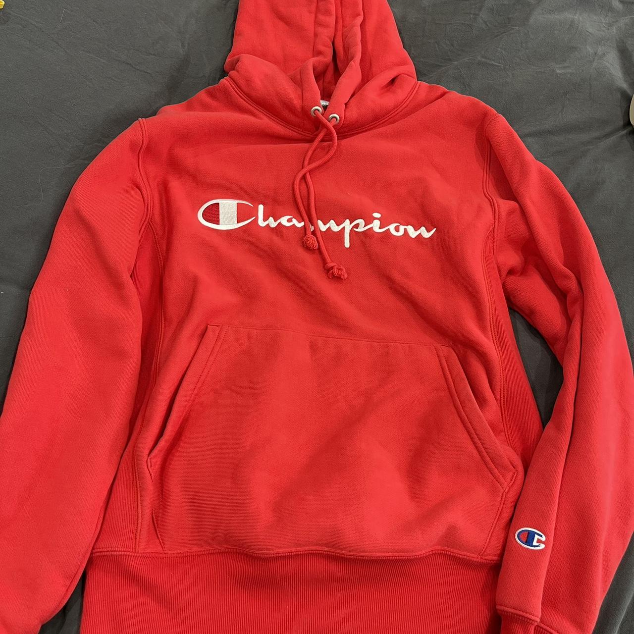 Champion - Red Hoodie / Size AU... - Depop