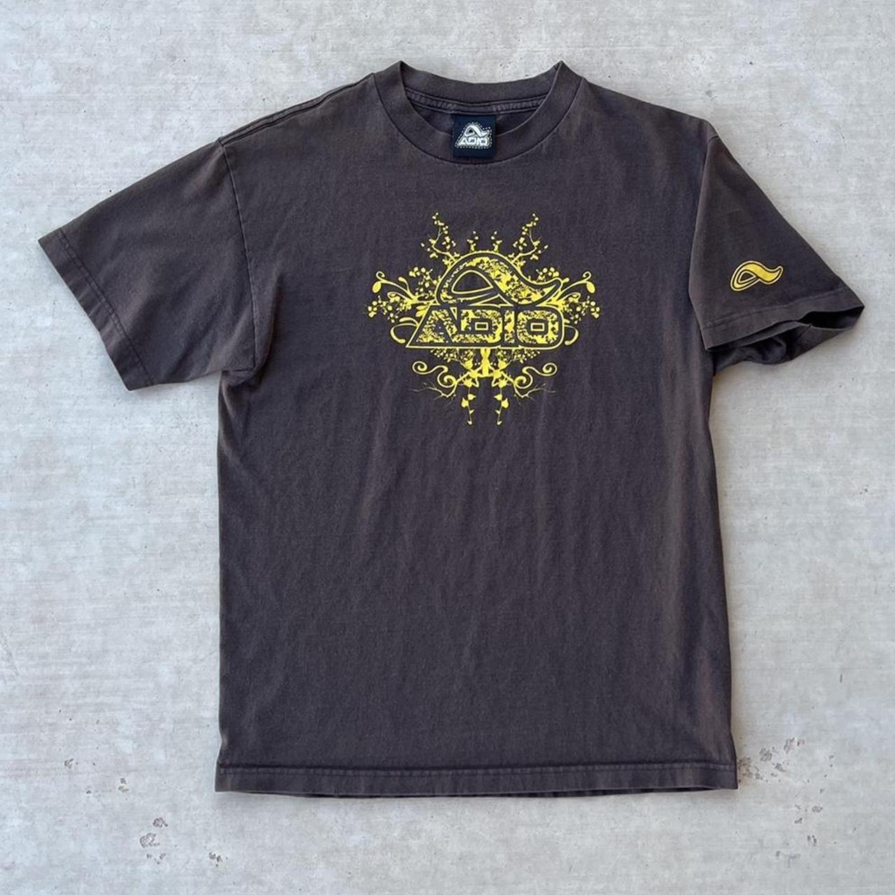 American Vintage Men's Brown and Yellow T-shirt | Depop