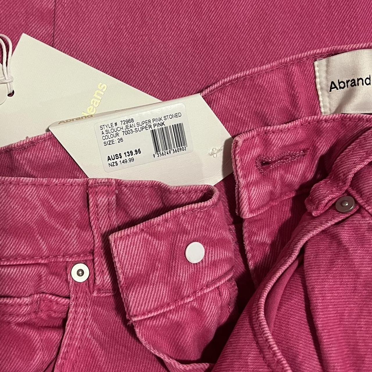 Abrand - A Slouch Jean Super Pink Stoned Jeans in Super Pink