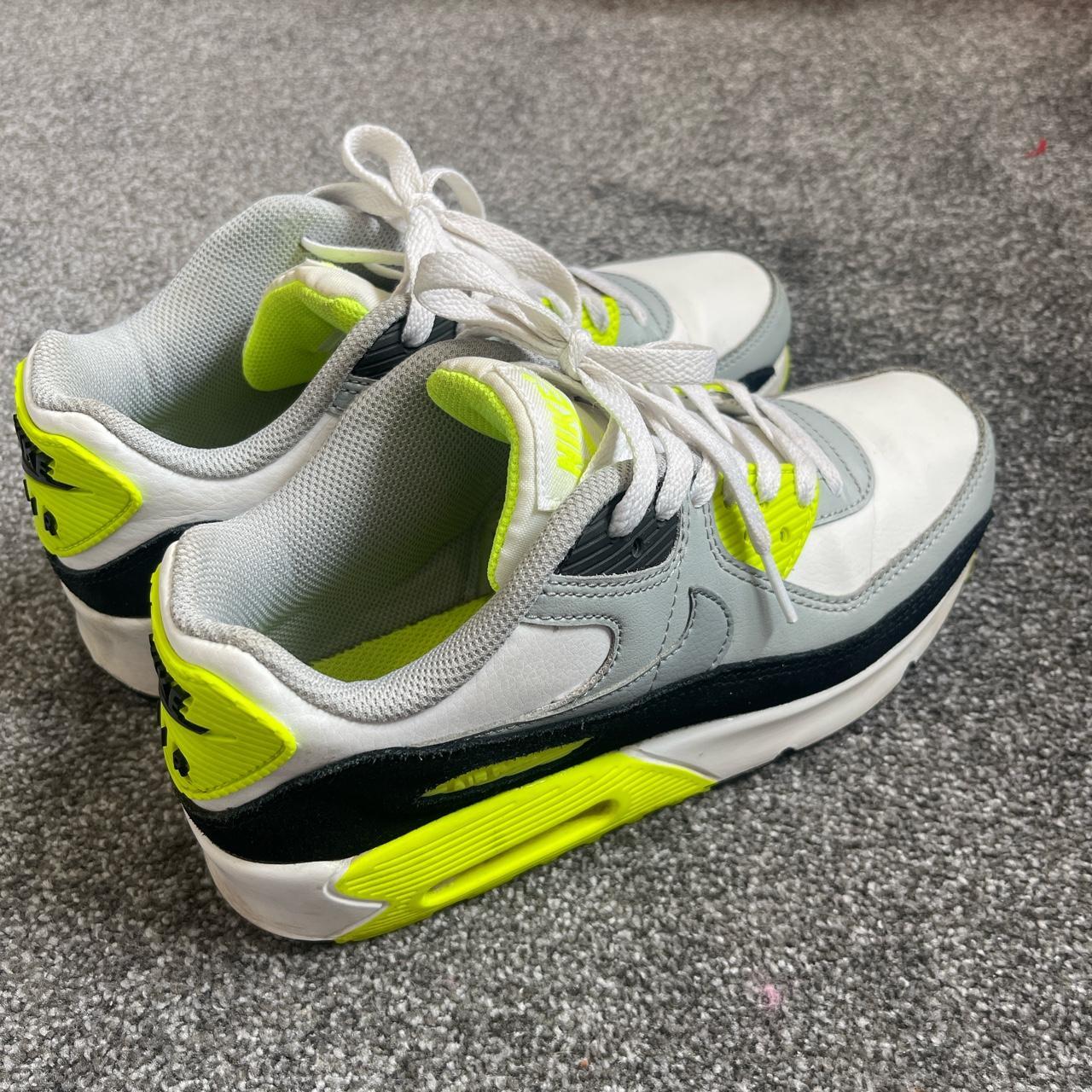 Neon green yellow air max 90 Nike Size 5 Worn, in... - Depop