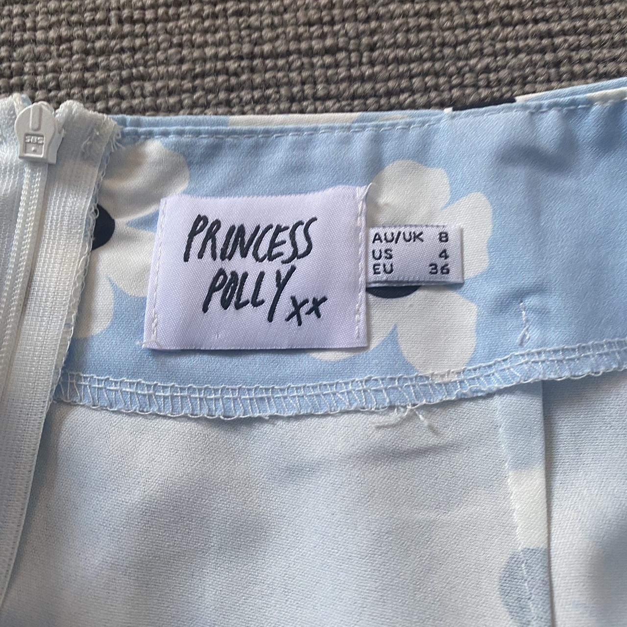 Princess Polly Blue White Mini Daisy Skirt Shelly... - Depop