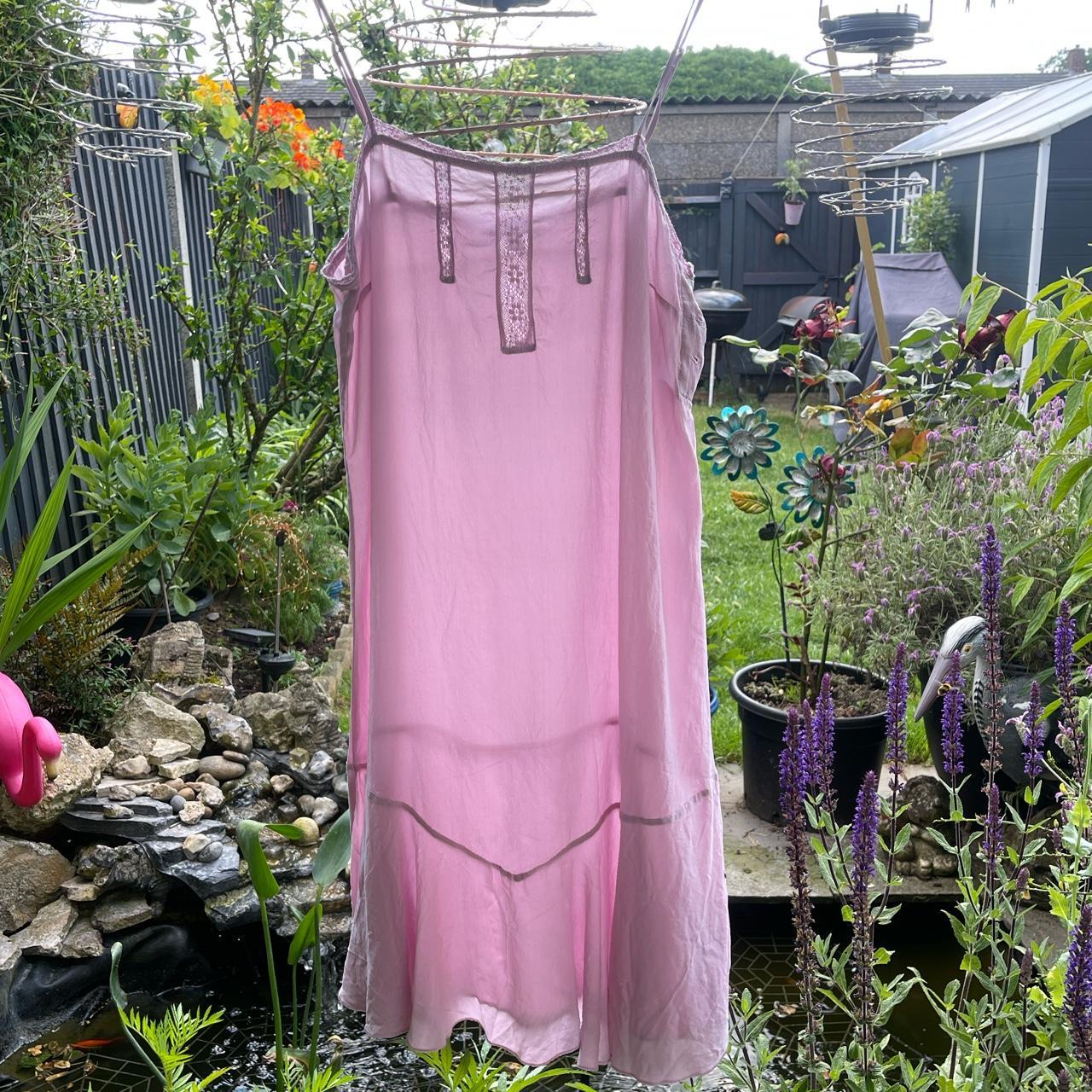 Massimo Dutti silk slip dress with lace