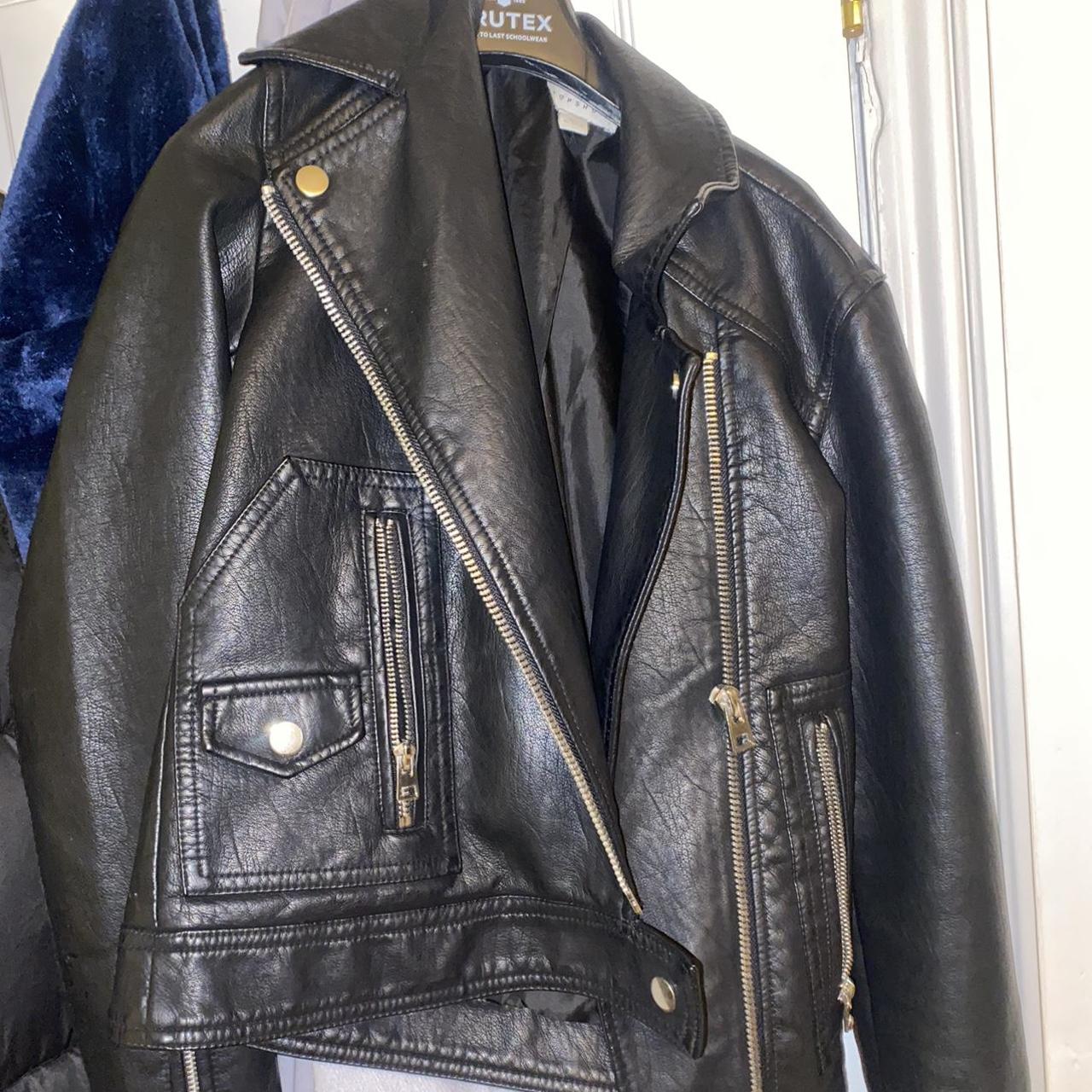 Topshop Leather jacket Never worn great... - Depop