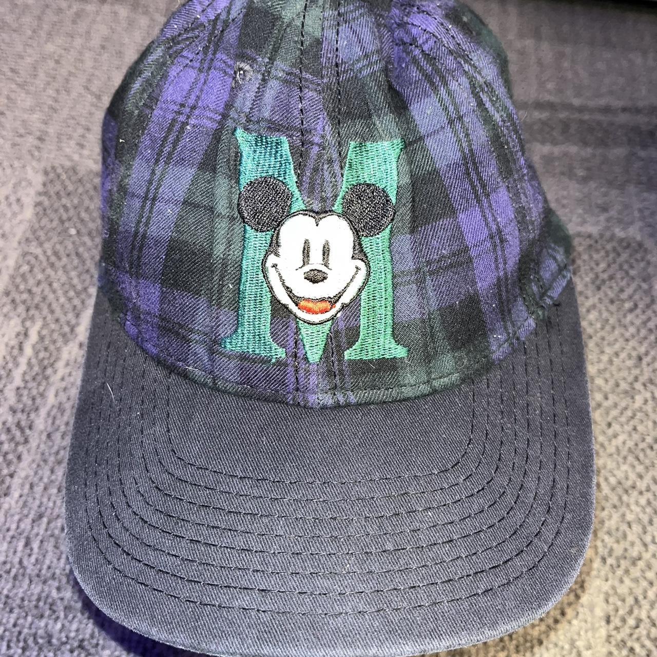 Vintage Mickey Mouse Plaid Hat Great Condition - Depop