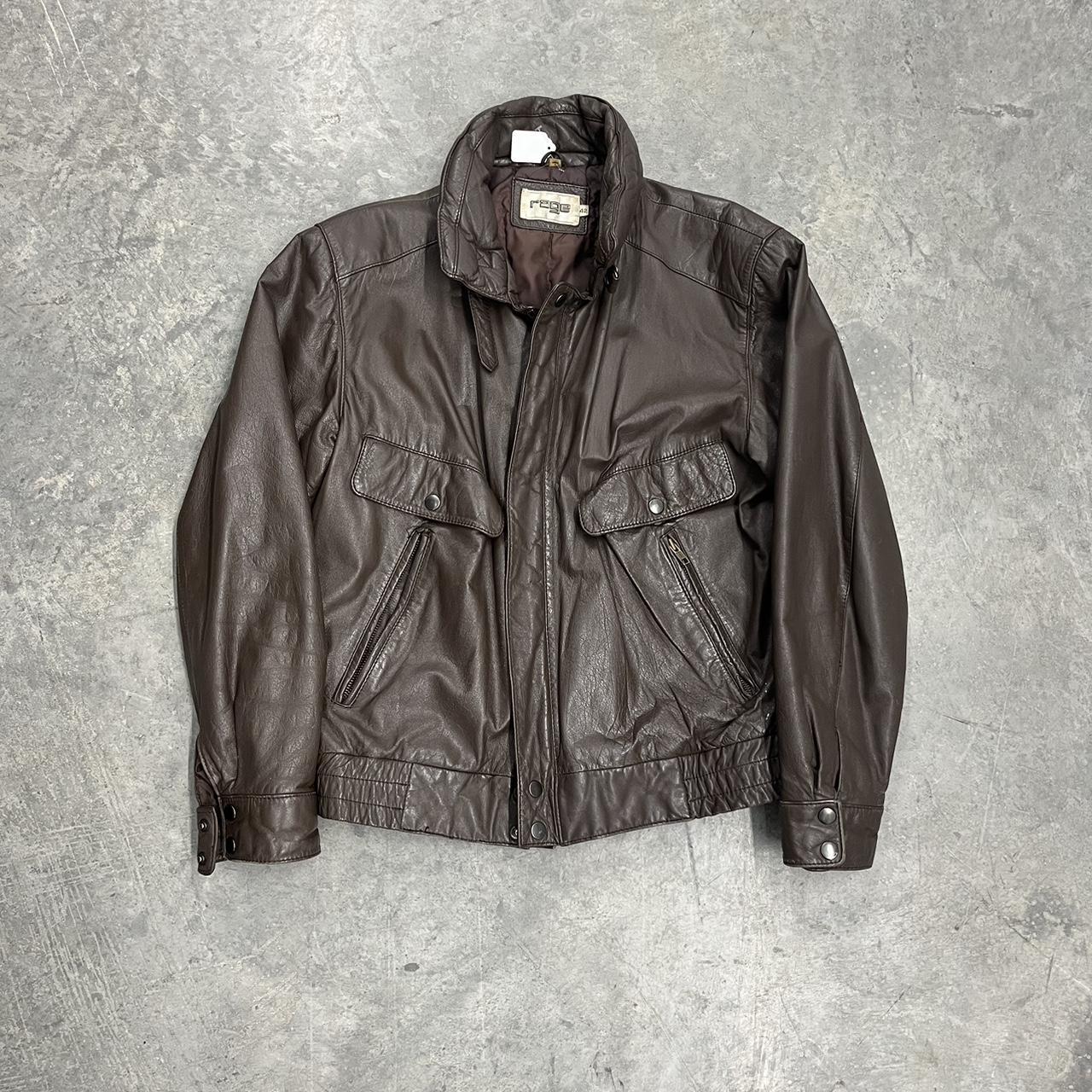Vintage Genuine Leather Bomber Jacket -Good... - Depop