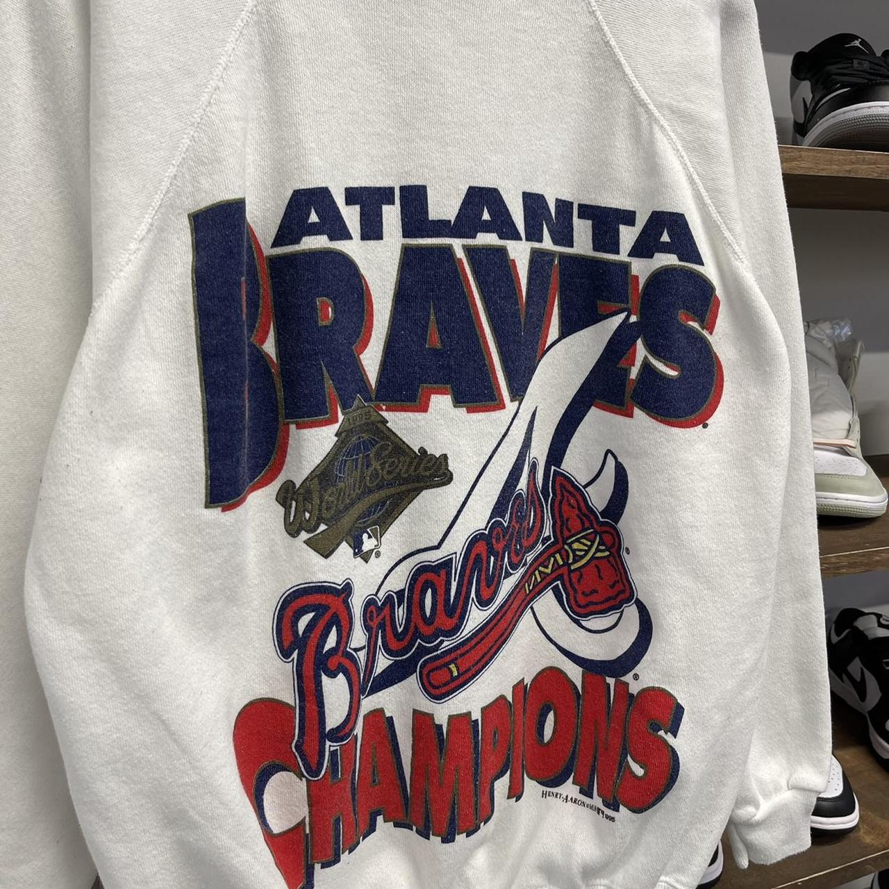 Vintage 90s Atlanta Braves Champion Sweatshirt In - Depop