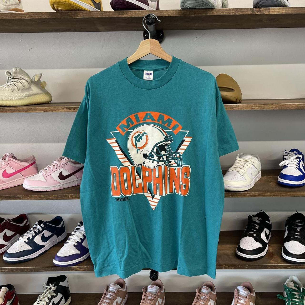 Vintage 90s Champion Miami Dolphins logo t-shirt. Is - Depop