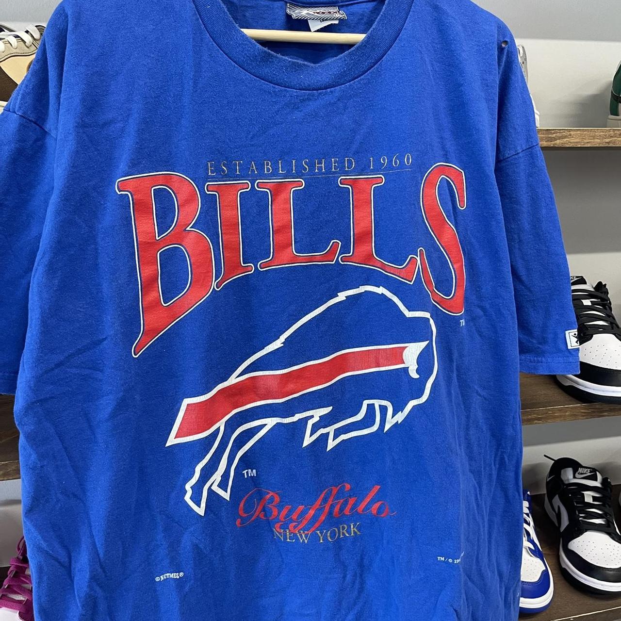 Mens Vintage Buffalo Bills T Shirt NFL Football White1995 90s Sportswear  S-3XL