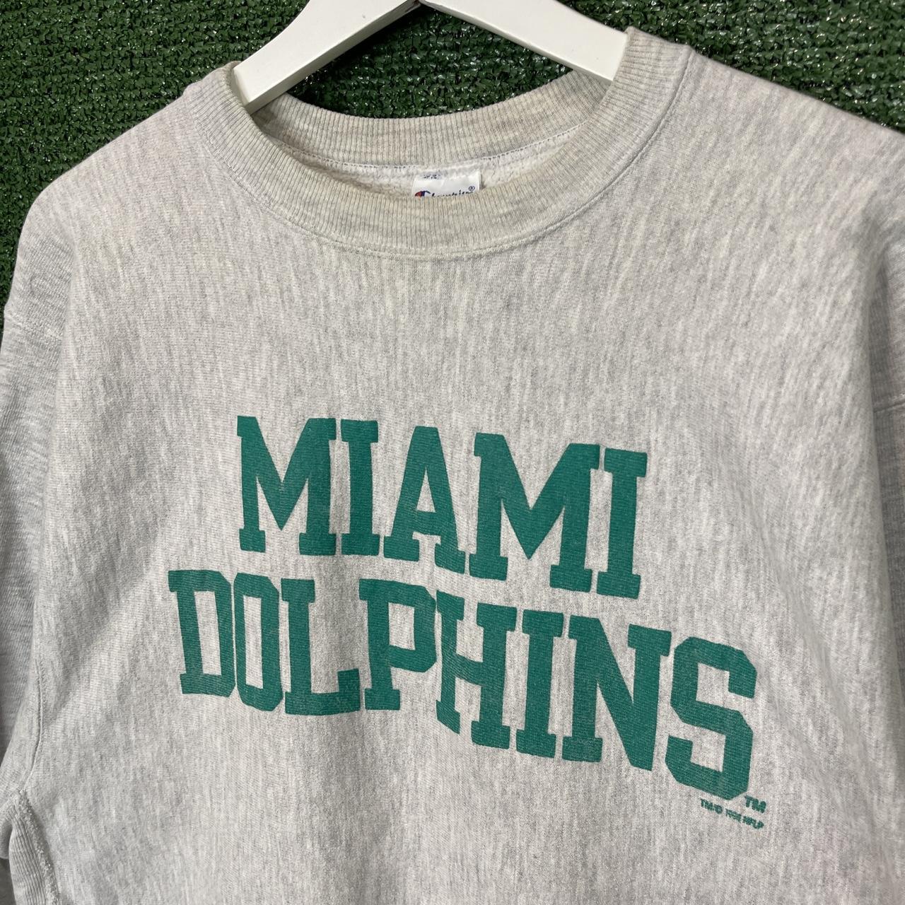 Vintage Men Champion Miami Dolphins Crewneck Teal