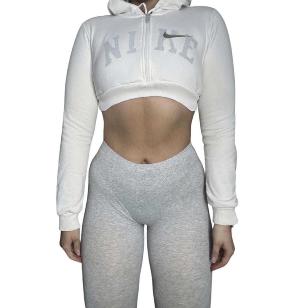 cropped white nike hoodie