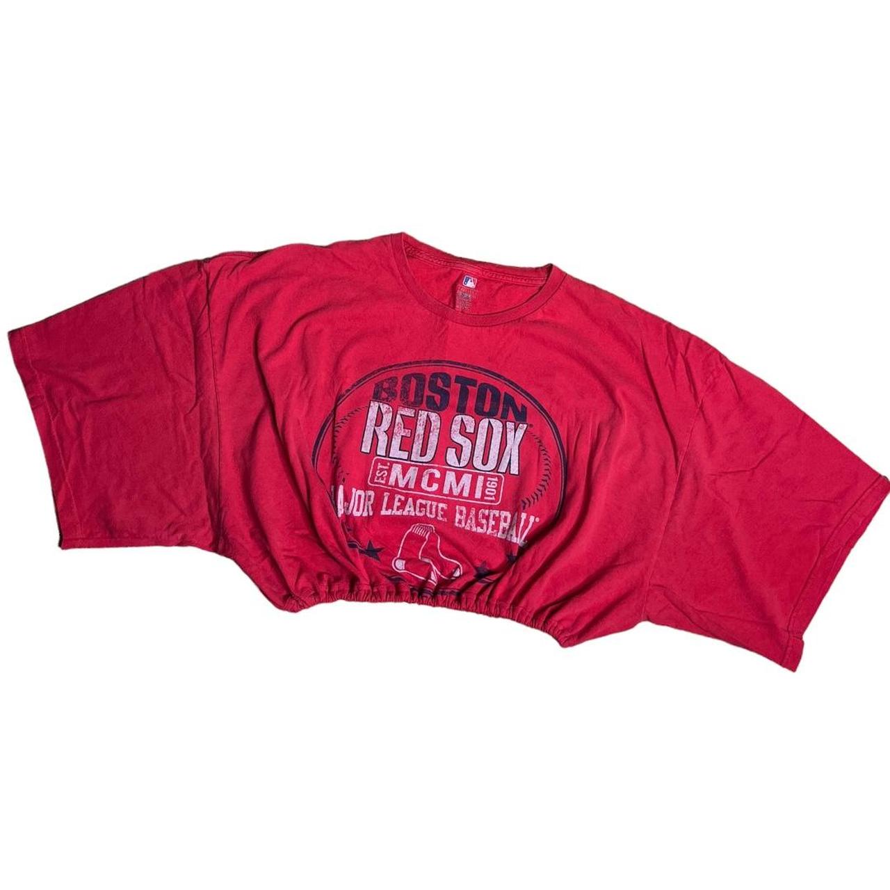 Vintage Boston Red Sox Baseball Shirt Cropped Boston Red Sox 