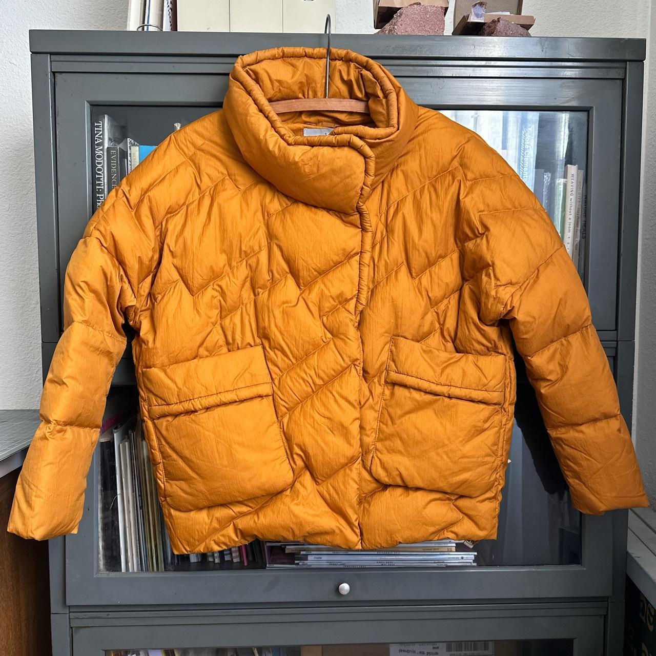 Vintage orange down jacket Size small Super warm... - Depop