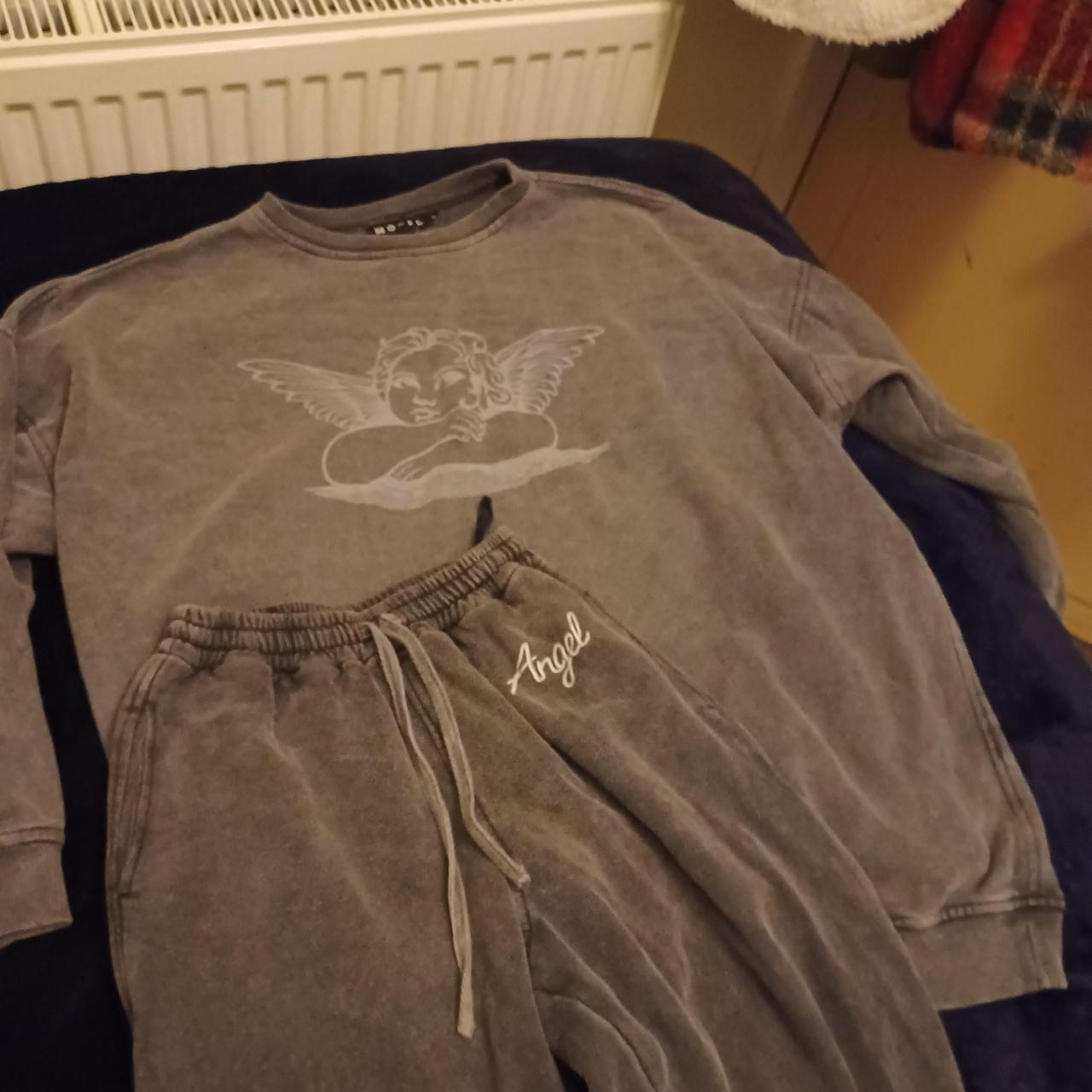 Motel rocks dark grey Angel tracksuit Perfect Depop