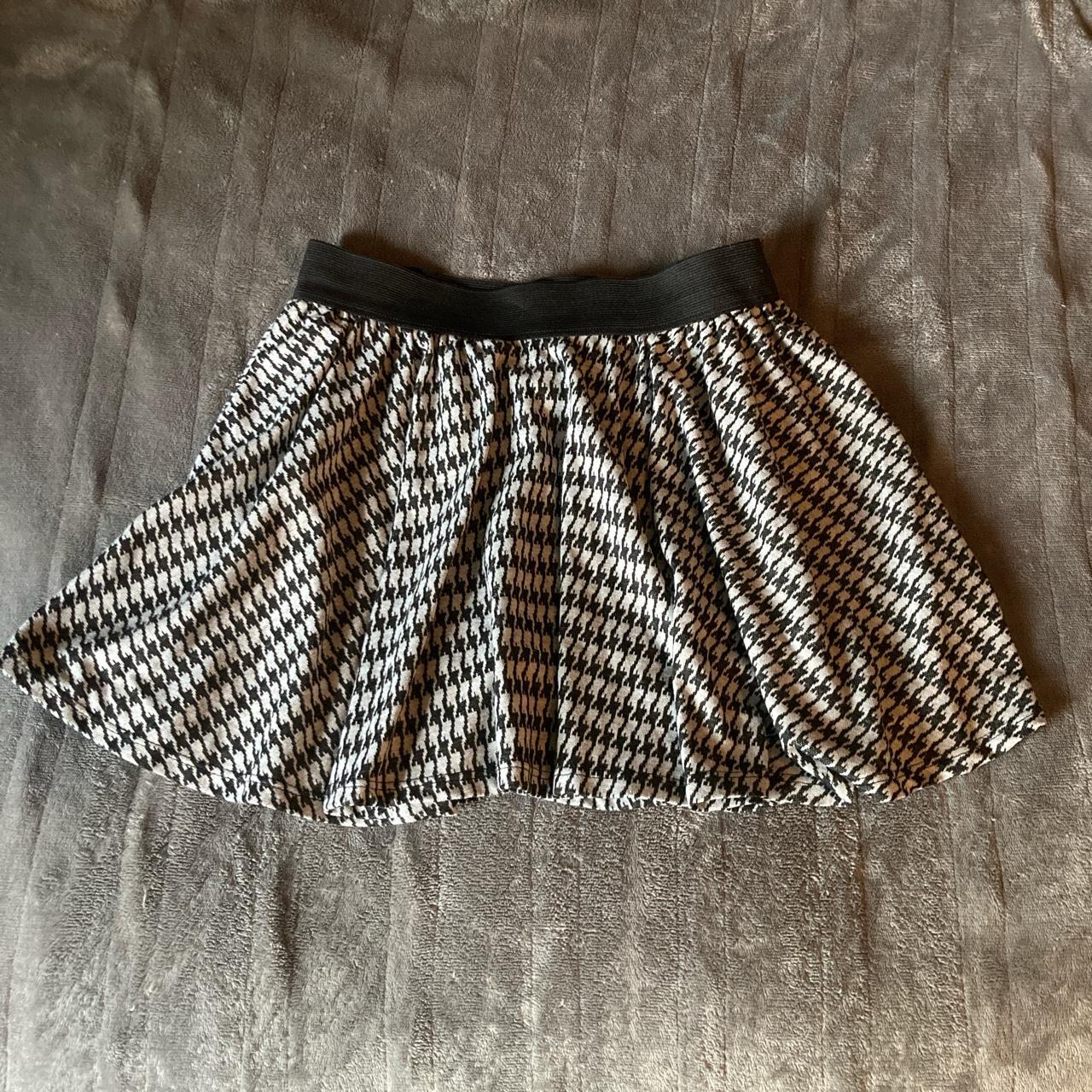 White Black Plaid Short Skirt Built in shorts... - Depop