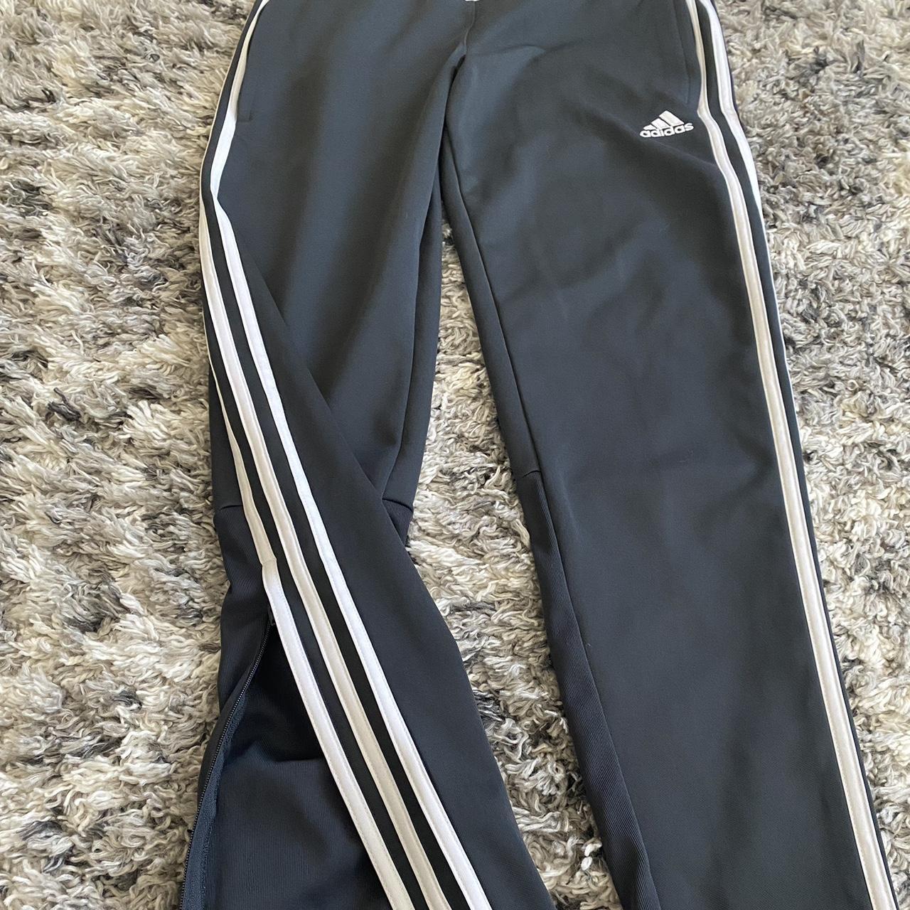 Adidas Women's Grey and White Joggers-tracksuits (3)