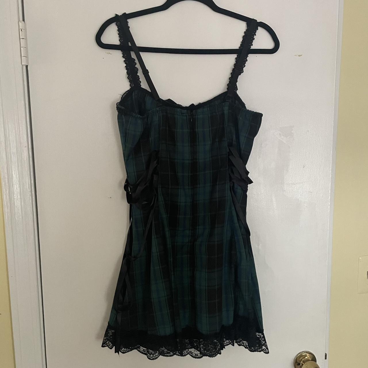 Dolls Kill Women's Green and Black Dress Depop